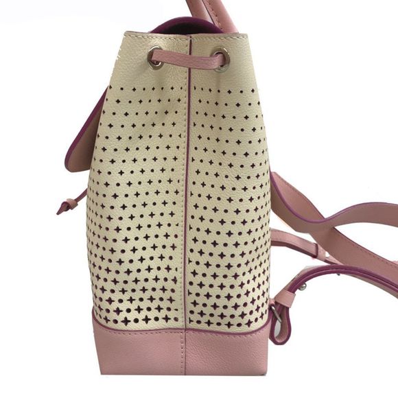 Louis Vuitton Backpack Lock Me Rucksack Daypack Leather Pink Ivory Shoulder Bag - Picture 3 of 9